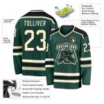 Custom Black and Green Hockey Jersey | Personalized Team Apparel Custom Green Cream-Black Hockey Jersey