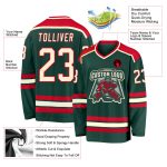 Custom Green Cream Red Hockey Jersey for Men and Women - Personalized Sports Apparel Custom Green Cream-Red Hockey Jersey