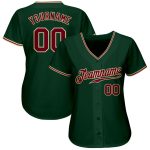 Green Crimson-City Cream Authentic Baseball Jersey - Customizable Team Gear Custom Green Crimson-City Cream Authentic Baseball