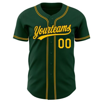 Custom Green Gold Black Baseball Jersey - Authentic Style 4991 Custom Green Gold-Black Authentic Baseball Jersey Style 4991