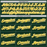 Custom Authentic Green Gold White Baseball Jersey for Men and Women Custom Green Gold-White Authentic Baseball Jersey