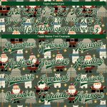 Custom 3D Green Cream Christmas Varsity Letterman Bomber Jacket Full-Snap Custom Green Green-Cream Christmas 3D Bomber Full-Snap