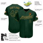 Custom Green Old Gold Authentic Baseball Jersey for Men and Women Custom Green Green-Old Gold Authentic Baseball Jersey
