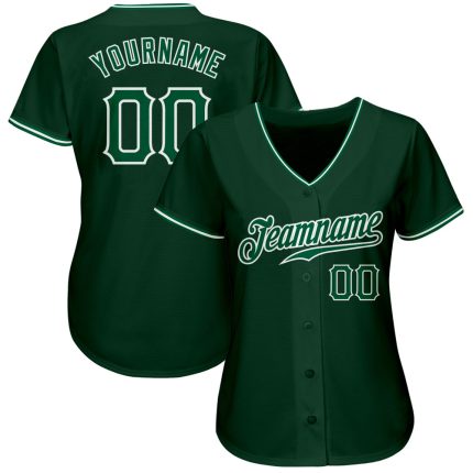 Custom Green Kelly Green White Baseball Jersey - Authentic Design for Fans Custom Green Kelly Green-White Authentic Baseball
