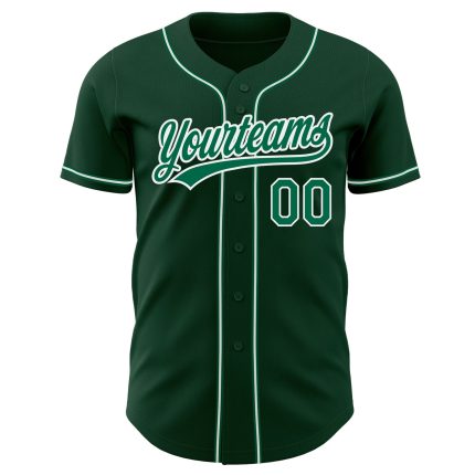 Custom Authentic Baseball Jersey Green Kelly Green and White Style 2148 Custom Green Kelly Green-White Authentic Baseball