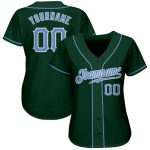 Custom Authentic Baseball Jersey in Green, Light Blue & White Custom Green Light Blue-White Authentic Baseball Jersey
