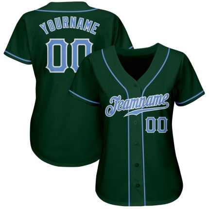 Custom Authentic Baseball Jersey in Green, Light Blue & White Custom Green Light Blue-White Authentic Baseball Jersey