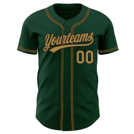 Green Custom Old Gold-Black Baseball Jersey - Authentic Design, Perfect for Fans and Players Custom Green Old Gold-Black