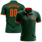 Custom Green Orange Golf Polo Shirt for Performance Wear Custom Green Orange Performance Golf Polo Shirt