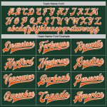 Custom Green Orange Bomber Jacket Full-Snap Varsity Letterman Coat Custom Green Orange-White Bomber Full-Snap Varsity Letterman