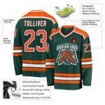 Custom Hockey Jersey - Green, Orange, and White Design for Personalized Team Spirit Custom Green Orange-White Hockey Jersey