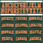 Custom Long Sleeve Performance T-Shirt in Green, Orange, and White Custom Green Orange-White Long Sleeve Performance T-Shirt