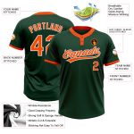 Custom Green Orange White Unisex Softball Jersey - Two-Button Design, Soft and Comfortable Fit Custom Green Orange-White