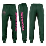 Custom Green Pink Fleece Jogger Pants for Women - Comfortable Sweatpants for Casual Wear Custom Green Pink Fleece Jogger