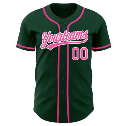 Custom Baseball Jersey Green Pink White Authentic Style 9447 Custom Green Pink-White Authentic Baseball Jersey Style 9447