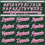 Custom Bomber Jacket Pink Green White Full-Snap Varsity Letterman Style Custom Green Pink-White Bomber Full-Snap Varsity