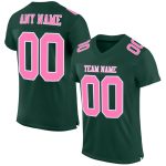 Custom green, pink and white mesh football jersey