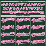 Custom Unisex Softball Jersey in Green, Pink, and White - Two-Button Design Custom Green Pink-White Two-Button Unisex Softball