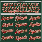 Custom Green Red Cream Varsity Letterman Jacket Full-Snap Bomber Style Custom Green Red-Cream Bomber Full-Snap Varsity Letterman