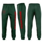 Custom Fleece Jogger Sweatpants for Men & Women in Green and Red Colors Custom Green Red Fleece Jogger Sweatpants