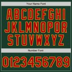 Custom Green Red Gold Bomber Jacket Full Snap Varsity Letterman Jacket Custom Green Red-Gold Bomber Full-Snap Varsity Letterman