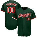 Authentic Custom Baseball Jersey in Green Red White - Style 6055 Custom Green Red-White Authentic Baseball Jersey Style 6055