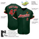 Authentic Custom Baseball Jersey in Green Red White - Style 6055 Custom Green Red-White Authentic Baseball Jersey Style 6055