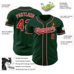 Custom Red White Green Authentic Baseball Jersey - Personalized Sports Apparel Custom Green Red-White Authentic Baseball