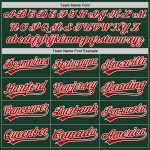 Custom Unisex Softball Jersey - Green Red-White Two-Button Design, Soft Fabric Custom Green Red-White Two-Button Unisex Softball