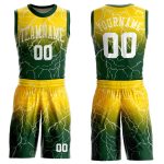 Custom Basketball Jersey Green White Gold Round Neck Sublimation Suit Custom Green White-Gold Round Neck Sublimation Basketball