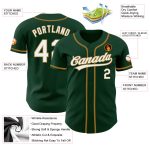 Custom Green White Old Gold Authentic Baseball Jersey for Men Custom Green White-Old Gold Authentic Baseball Jersey