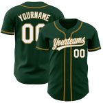 Custom Green White Old Gold Authentic Baseball Jersey for Men Custom Green White-Old Gold Authentic Baseball Jersey
