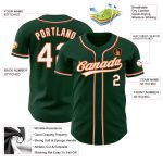 Custom Green and White Orange Baseball Jersey - Authentic Design for Sports Fans Custom Green White-Orange Authentic Baseball