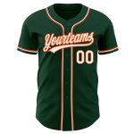 Custom Green and White Orange Baseball Jersey - Authentic Design for Sports Fans Custom Green White-Orange Authentic Baseball