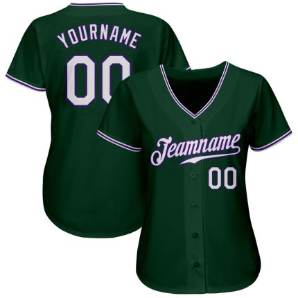 Custom Green White Purple Baseball Jersey - Authentic Design, Unique Look Custom Green White-Purple Authentic Baseball Jersey