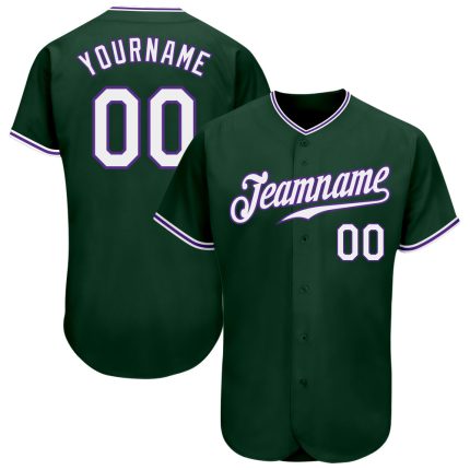 Custom Green White Purple Baseball Jersey - Authentic Design, Unique Look Custom Green White-Purple Authentic Baseball Jersey
