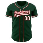 Custom Green Red White Authentic Baseball Jersey for Men and Women Custom Green White-Red Authentic Baseball Jersey