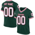 Custom Green Red White Mesh Throwback Football Jersey - Authentic Team Apparel Custom Green White-Red Mesh Authentic Throwback