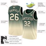Custom Hunter Green Cream Black Basketball Jersey Authentic Fade Fashion Custom Hunter Green Cream-Black Authentic Fade Fashion