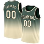 Custom Hunter Green Cream Black Basketball Jersey Authentic Fade Fashion Custom Hunter Green Cream-Black Authentic Fade Fashion