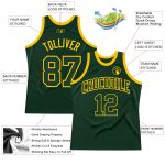 Hunter Green Gold Custom Authentic Throwback Basketball Jersey Custom Hunter Green Green-Gold Authentic Throwback Basketball