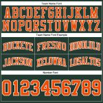 Custom Authentic Basketball Shorts in Hunter Green Orange-White - Throwback Style Custom Hunter Green Orange-White Authentic