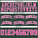 Hunter Green Pink White Authentic Throwback Basketball Shorts - Custom Fit Athletic Wear Custom Hunter Green Pink-White Authentic