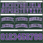 Custom Hunter Green Purple White Basketball Shorts Authentic Throwback Custom Hunter Green Purple-White Authentic Throwback