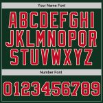 Hunter Green Red-Cream Throwback Basketball Jersey - Custom Authentic Design Custom Hunter Green Red-Cream Authentic Throwback