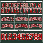 Custom Hunter Green Red and White Basketball Shorts - Authentic Throwback Style Custom Hunter Green Red-White Authentic Throwback