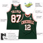 Hunter Green White-Orange Authentic Basketball Jersey Custom Throwback Design Custom Hunter Green White-Orange Authentic