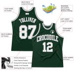 Hunter Green Throwback Basketball Jersey - Custom White Silver Gray Authentic Style Custom Hunter Green White-Silver Gray