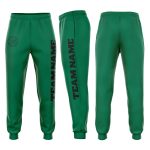 Custom Kelly Green Fleece Jogger Sweatpants for Men and Women Custom Kelly Green Black Fleece Jogger Sweatpants