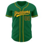 Custom Kelly Green Black Gold Baseball Jersey - Authentic Design for Fans Custom Kelly Green Black-Gold Authentic Baseball